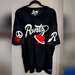 Runtz Graphic Tee Leather Embroidered Black Short Sleeve T-Shirt Men's Size 3XL